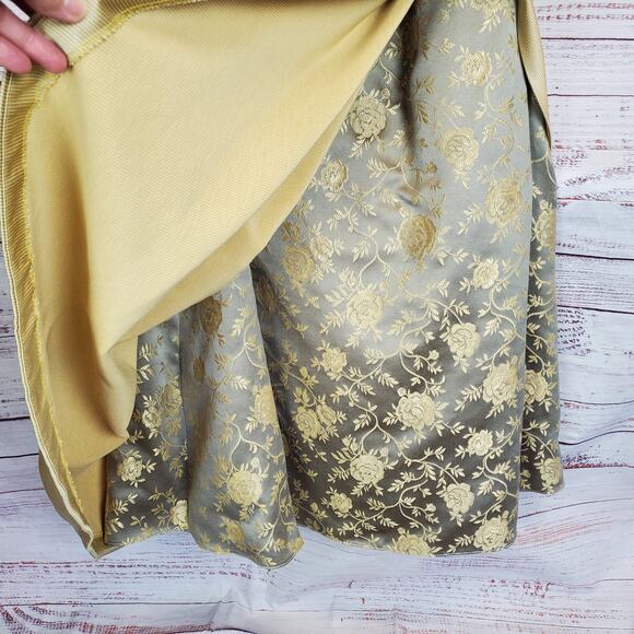 Jessica Mcclintock Formal Gold Ball Gown Sz 10 Tulle Layered Princess Maxi Dress - Picture 6 of 16